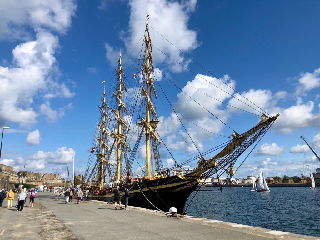 ship in the maritime parking of Saint-Malo